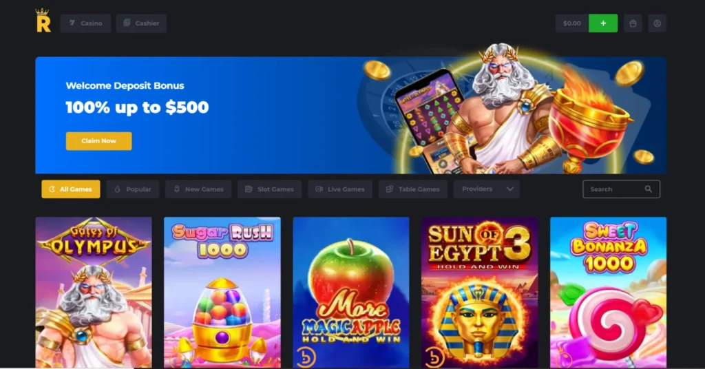 Royal Reels Casino welcome bonus